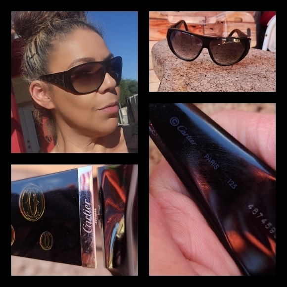 CARTİER BRITHDAY DARK BROWN Gold‎ Sunglass - Picture 1 of 13